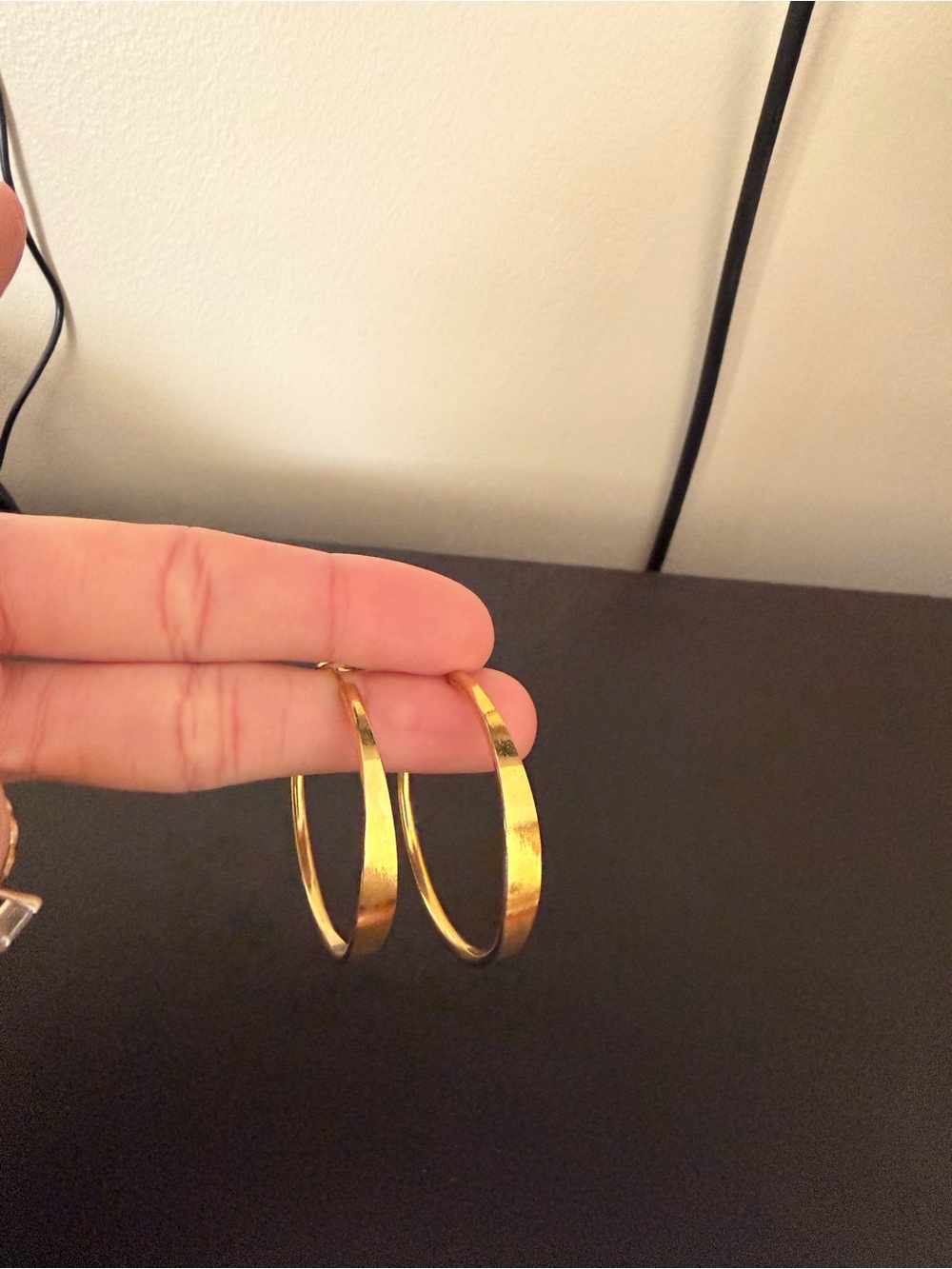 Gold tone medium hoops